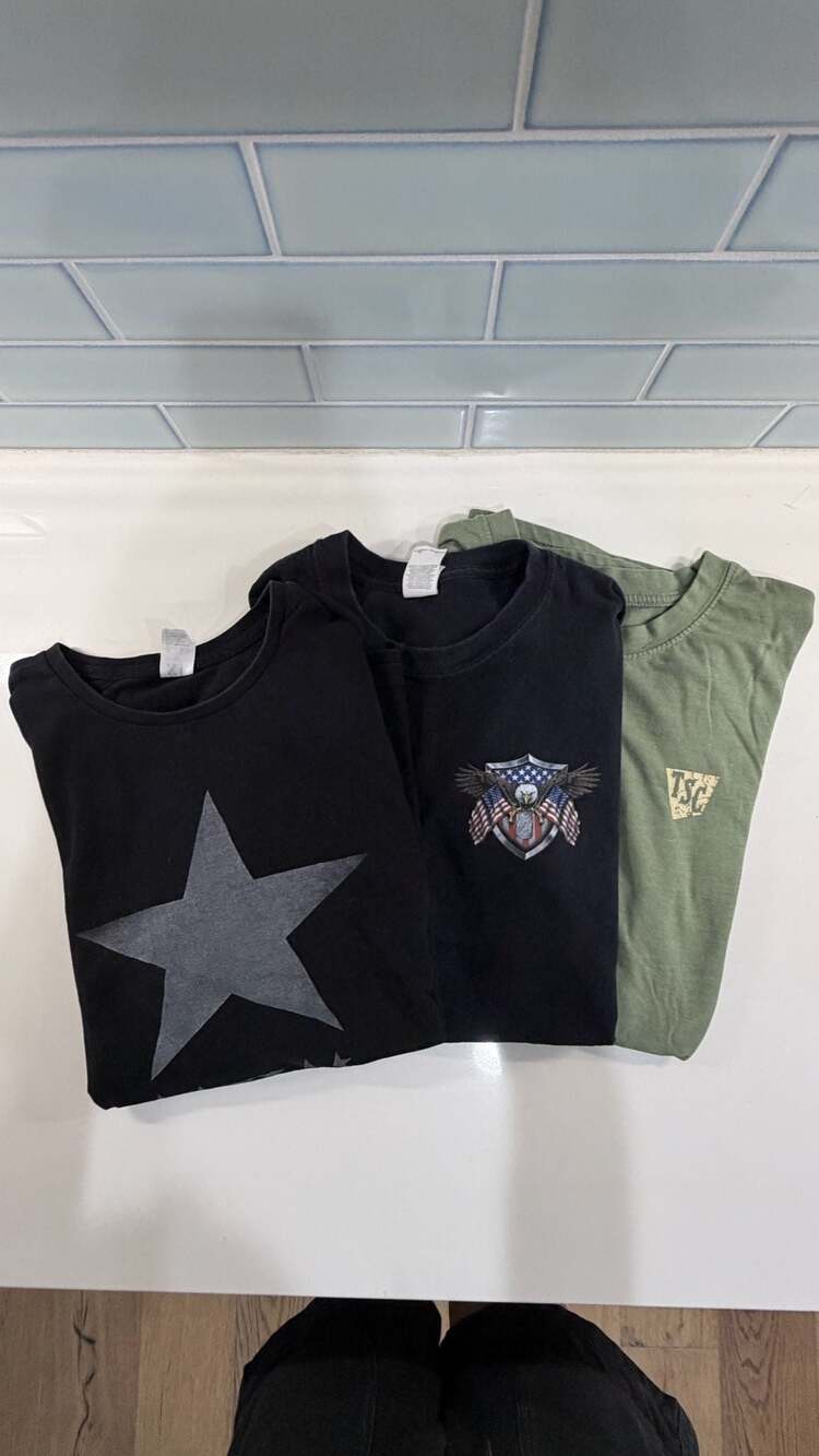 Lot of 3 tshirts: Tractor supply, Home of the Free, and David Bowie